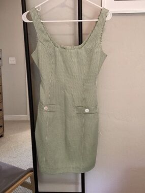 MINKPINK Green Gingham Dress - Size XS